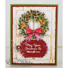 JustRite Mini Cling - Christmas Wreath Stamp