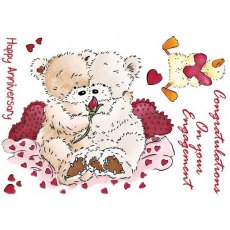 Crafters Companion Popcorn The Bear A6 Stamp - Special Couple