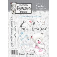 Crafters Companion Popcorn The Bear A6 Stamp - Little Cutie