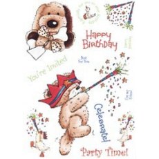 Crafters Companion Popcorn the Bear A6 Stamp - Celebrate
