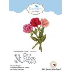 Elizabeth Craft Designs - Garden Notes Rose 3 Die 1295