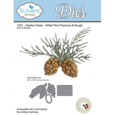 Elizabeth Craft Designs - Garden Notes - White Pine Pinecone & Bough Die 1091