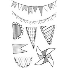 Kaisercraft Clear Stamps - Save the Date Pennants
