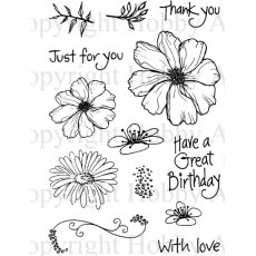 Hobby Art Ltd - Floral Greeting Set Stamp