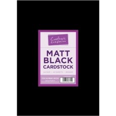 Crafter's Companion Matt Black A4 Cardstock - Pack of 40