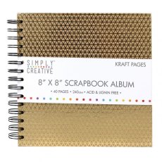 Simply Creative Scrapbook Memory Photo Kraft Brown Album - Geometric (8x8')
