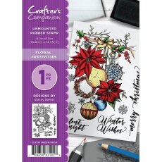 Crafterâ€™s Companion Christmas A6 Rubber Stamp - Floral Festivities