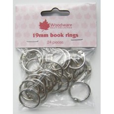 Woodware Book Rings - Outer Diameter 19mm - Pack of 24