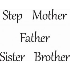 Woodware Just Words - Step Mother Father Sister Brother Stamp