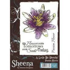 Sheena Douglass  A Little Bit Sketchy A6 Stamp Passion Flower