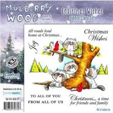 Crafters Companion Mulberry Wood Christmas Wishes Rubber Stamp