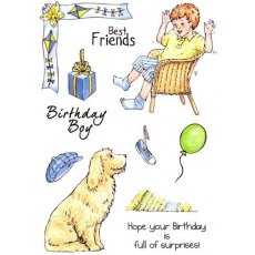 Crafter's Companion Adorables Summer Collection By Jayne Nestorenko - Birthday Boy A6 Stamp