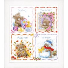Vervaco Four Seasons with Popcorn the Bear Counted Cross Stitch Kit