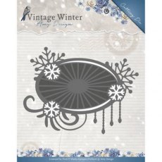 Amy Design Vintage Winter Snowflake Swirl Label