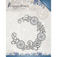 Amy Design Vintage Winter Die Snowflake Swirl Round