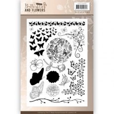 Jeanines Art Classic Butterflies & Flowers - Clear Images Stamp