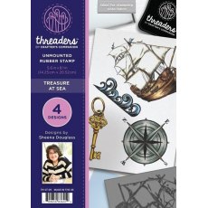 Threaders A5 Unmounted Rubber Stamp - Treasure at Sea