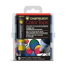 Chameleon COLOR TOPS - Primary Tones - 5 Pack - Alcohol Ink Colour Change Blend Tone Sets for Chamel