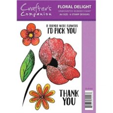 Spectrum Sparkle Unmounted A6 Rubber Stamp Set Floral Delight - 3 for £10