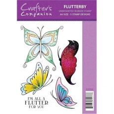 Spectrum Sparkle Unmounted A6 Rubber Stamp Set Flutterby - 3 for £10