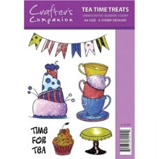 Spectrum Sparkle Unmounted A6 Rubber Stamp Set Tea Time Treats - 3 for £10