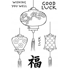 Woodware Clear Singles - Japanese Lanterns Stamp