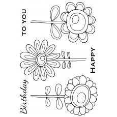 Woodware Clear Singles - Bold Blooms - Daisy Bunch Stamp