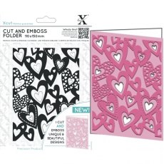Docrafts Xcut Cut & Emboss Folder - Multi Hearts