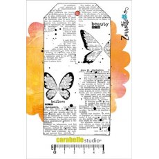 Carabelle Studio Cling Stamp A6 : Tag aux papillons by Zorrotte