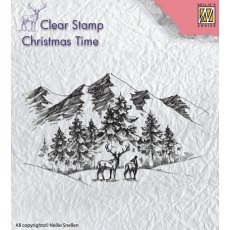 Nellie Snellen Clear Stamps Winter Landscape With Deer CT018