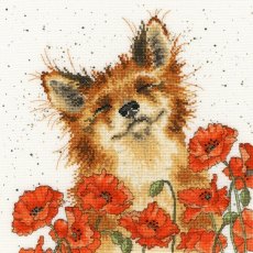 Bothy Threads Poppy Field Fox by Hannah Dale Counted Cross Stitch Kit XHD33