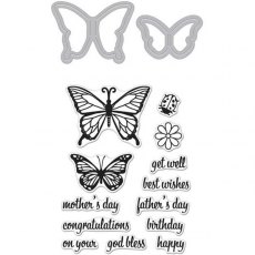 Hero Arts Butterfly Pair Stamp and Cut DC182