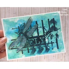 Creative Expressions Lisa Horton A6 Background Stamp - Dragonfly