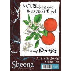 Sheena Douglass A Little Bit Sketchy A6 Unmounted Rubber Stamp - Orange Tree