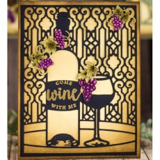 Spellbinders Card Creator Time for Wine A2 Card Front Etched Dies Wine Country by Stacey Caron S5-34