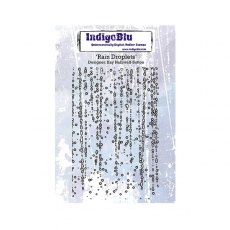 Indigoblu A6 Red Rubber Stamp by Kay Halliwell-Sutton - Rain Droplets