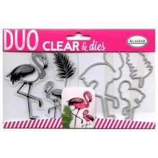 Aladine Clear Duo Stamp and Dies - Flamingo Set
