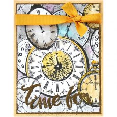 Stampendous Clock Collage 6x6' Cling Rubber Stamp