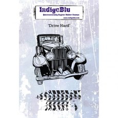 Indigoblu Drive Hard A6 Red Rubber Stamp by Kay Halliwell-Sutton
