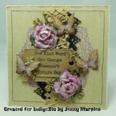 Indigoblu Floral Fantasy A5 Red Rubber Stamp - by Kay Halliwell-Sutton