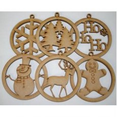 Creative Expressions MDF Christmas Etched Baubles Pack of 6
