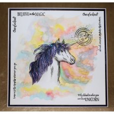 Donna Ratcliff A6 Unmounted Rubber Stamp - Unicorn Magic