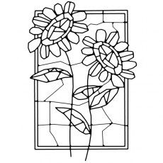 Woodware Mosaic Flower Window Clear Stamp