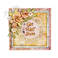 Spellbinders Shapeabilities Get Well Soon Scalloped Circle Etched Dies Thoughtful Expressions S4-831