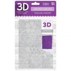 Crafter's Companion 5' x 7' 3D Embossing Folder - Floral Fusion