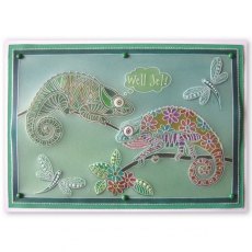 Claritystamp Ltd Striped Chameleon A6 Square Groovi Baby Plate