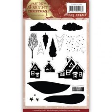 Precious Marieke - Merry and Bright Christmas - Christmas House Clear Stamp