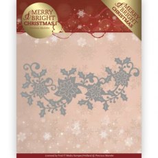 Precious Marieke - Merry and Bright Christmas - Poinsettia Border Die