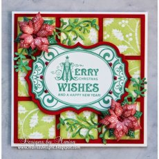 JustRite Cling Holly Swirls Background Stamp