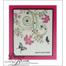 JustRite - Lilies and Butterfies Clear Stamp